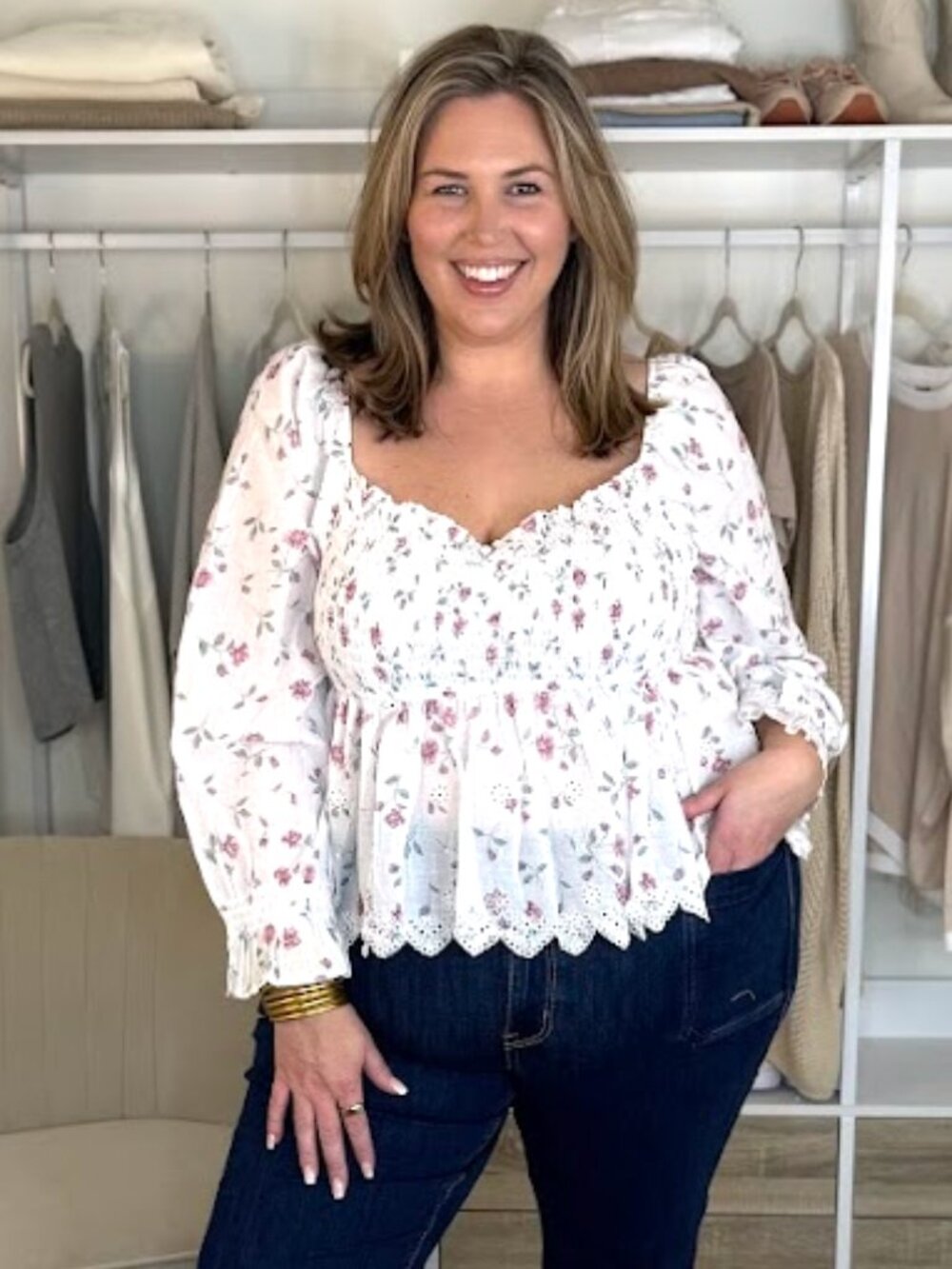 American Eagle Lightweight Cotton Peasant Top